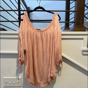Peach color cold shoulder blouse